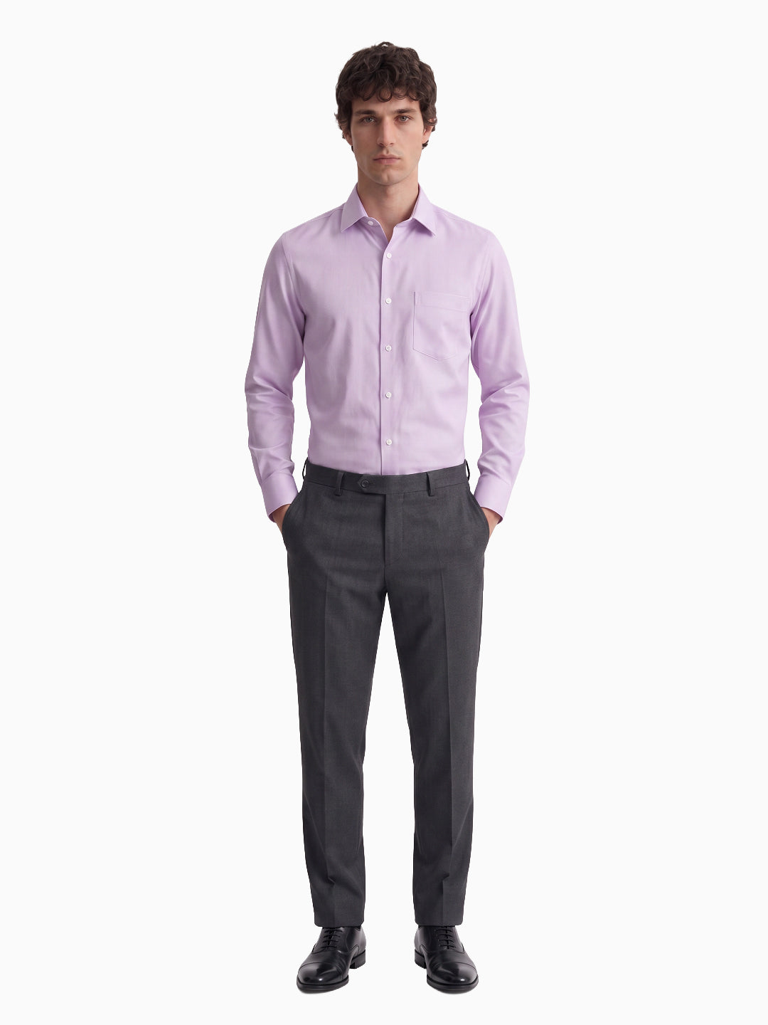 Classic Honeycomb  Dobby Lilac Formal Full Sleeve Shirt