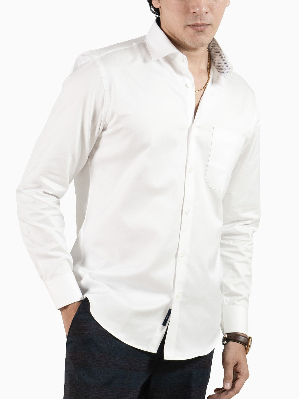 Classic Herringbone Super White Full Sleeve Shirt