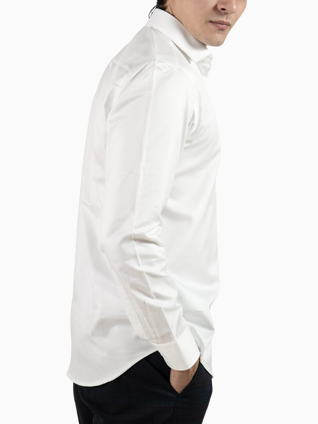 Classic Herringbone Super White Full Sleeve Shirt