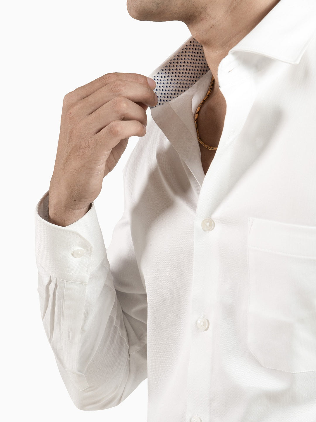 Classic Herringbone Super White Full Sleeve Shirt