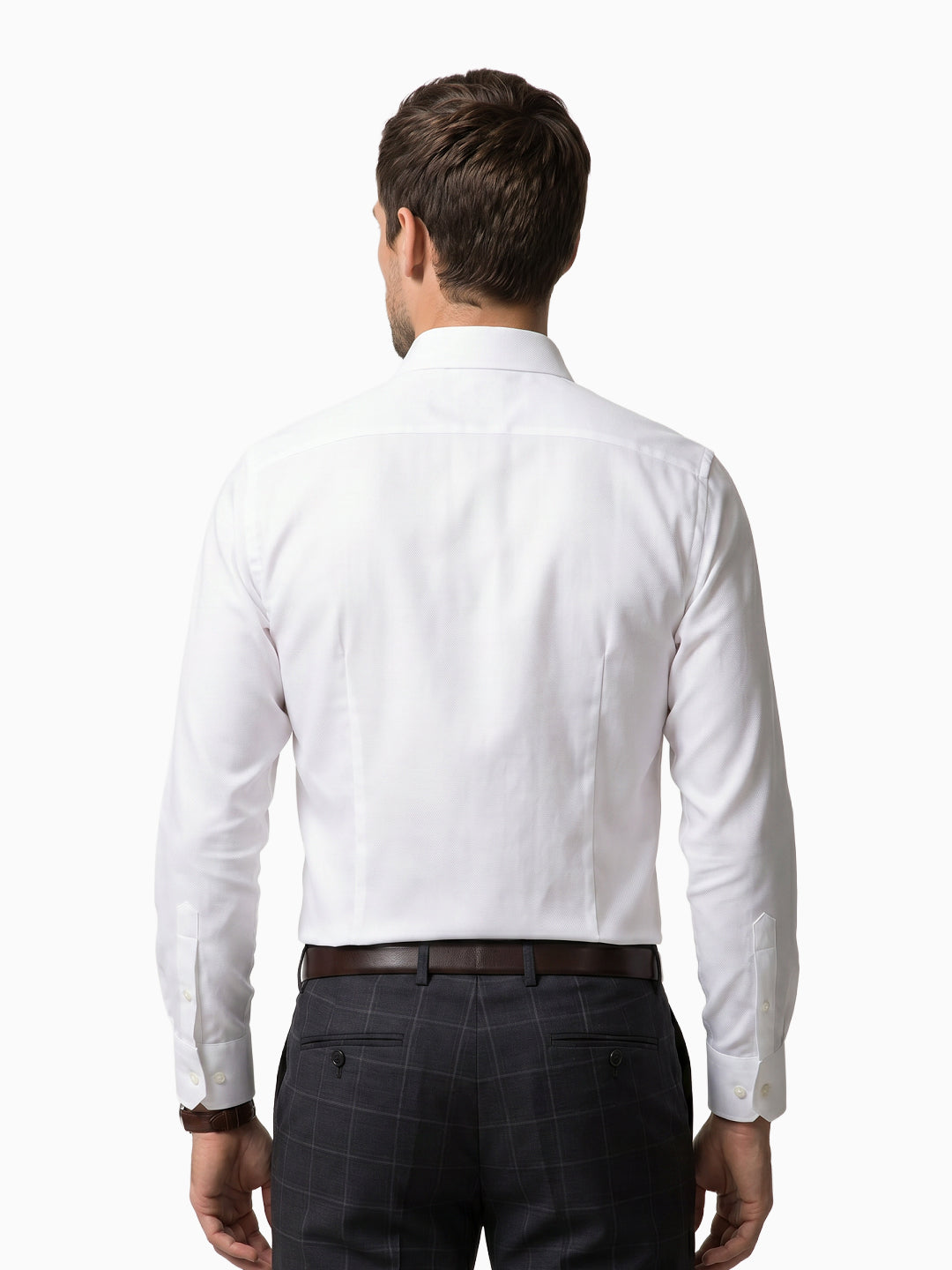 Classic Diamond  Dobby White Formal Shirt
