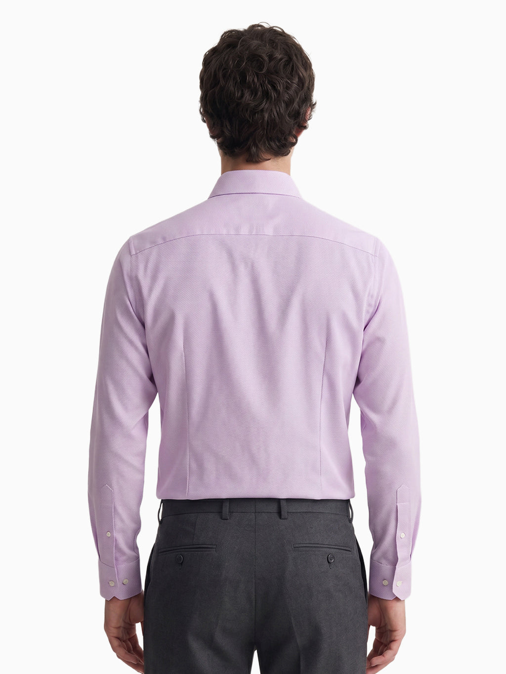 Classic Honeycomb  Dobby Lilac Formal Full Sleeve Shirt