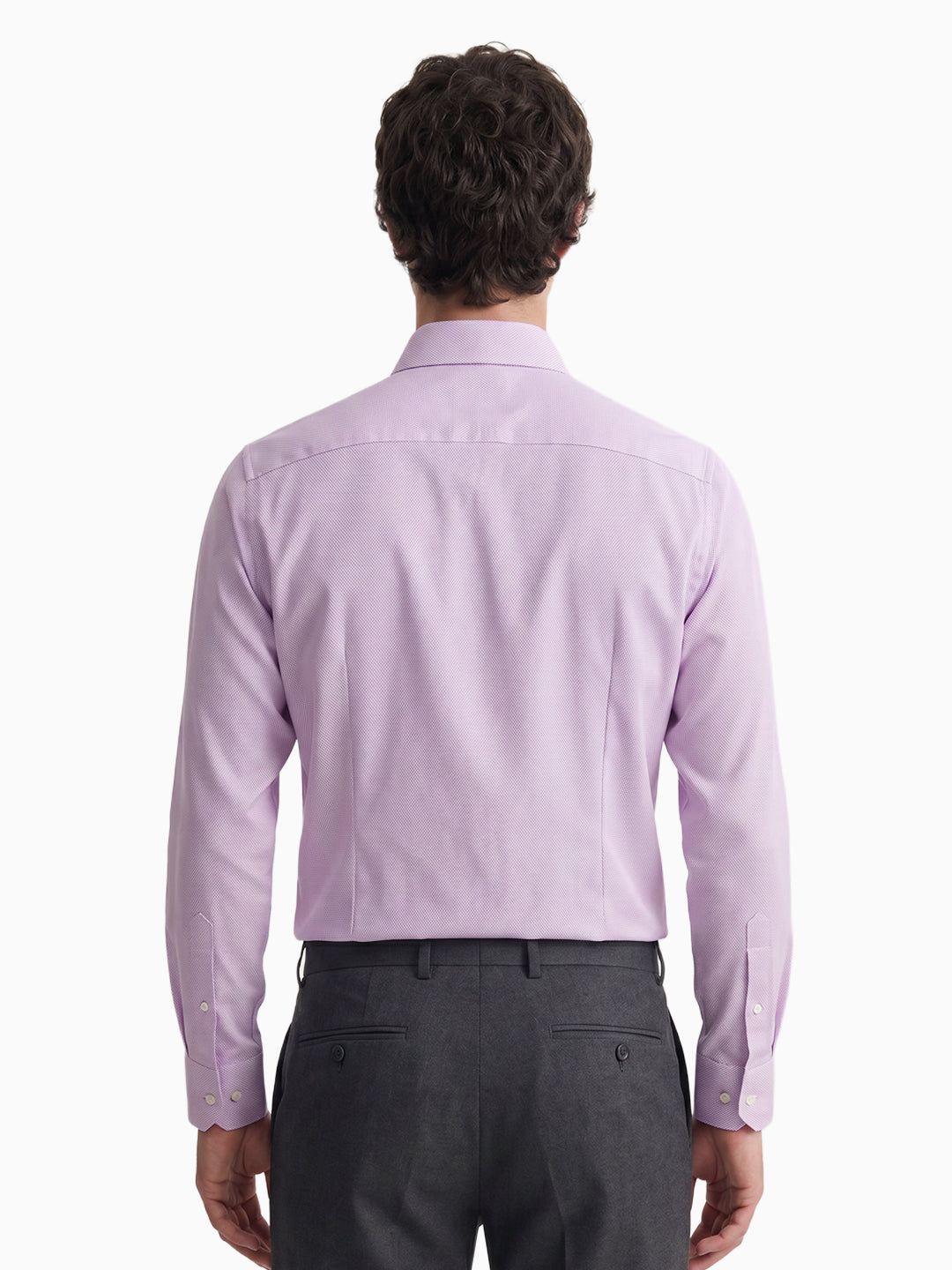 Classic Honeycomb  Dobby Lilac Formal Full Sleeve Shirt
