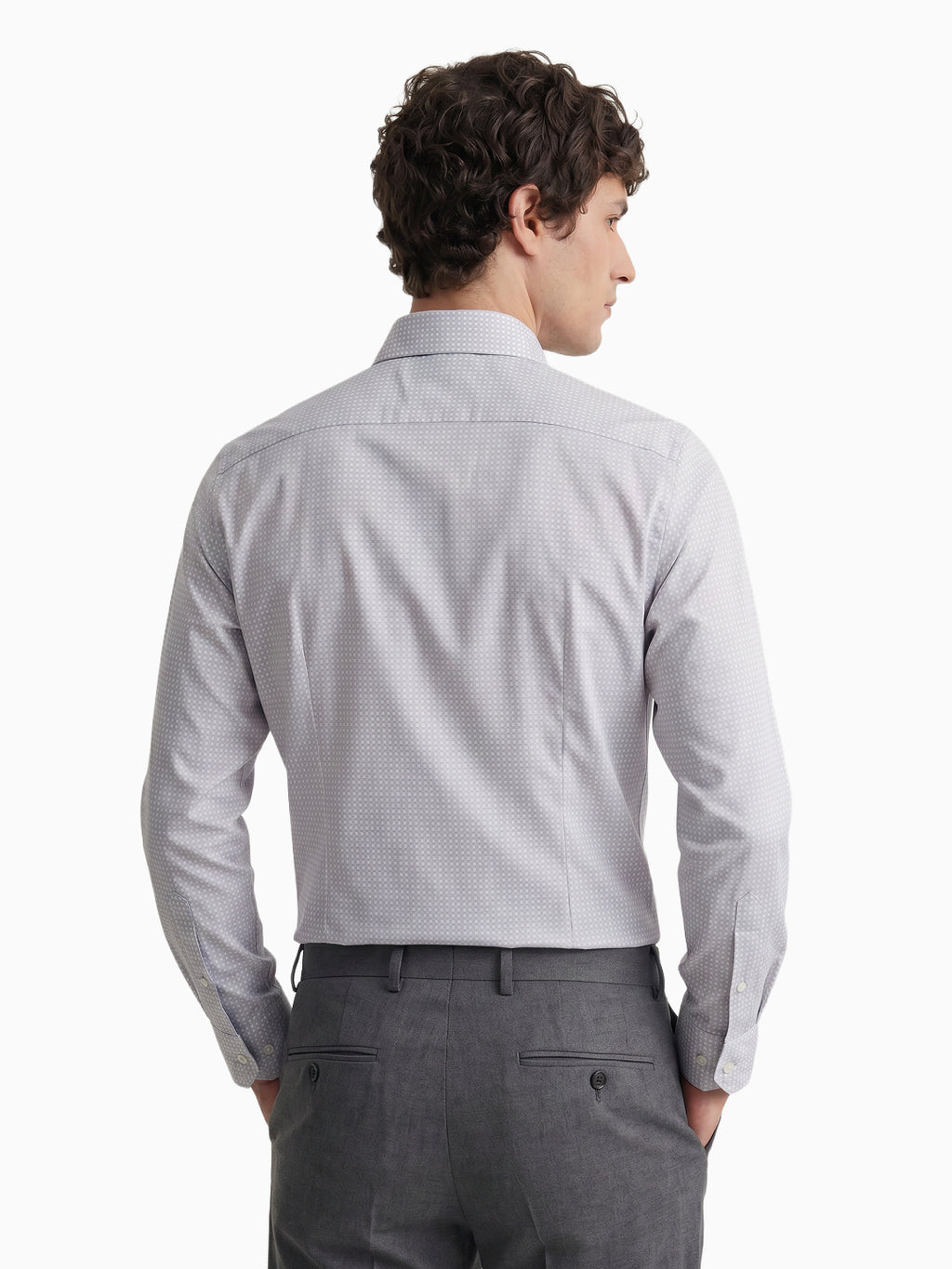 Imperial Geometric Lavender Grey Printed Shirt