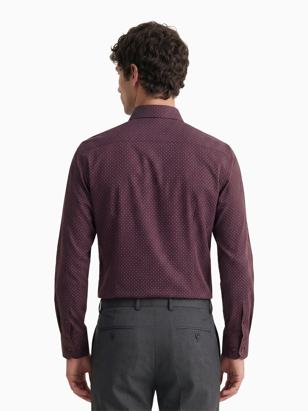 Medallion Maroon & Grey Printed Shirt