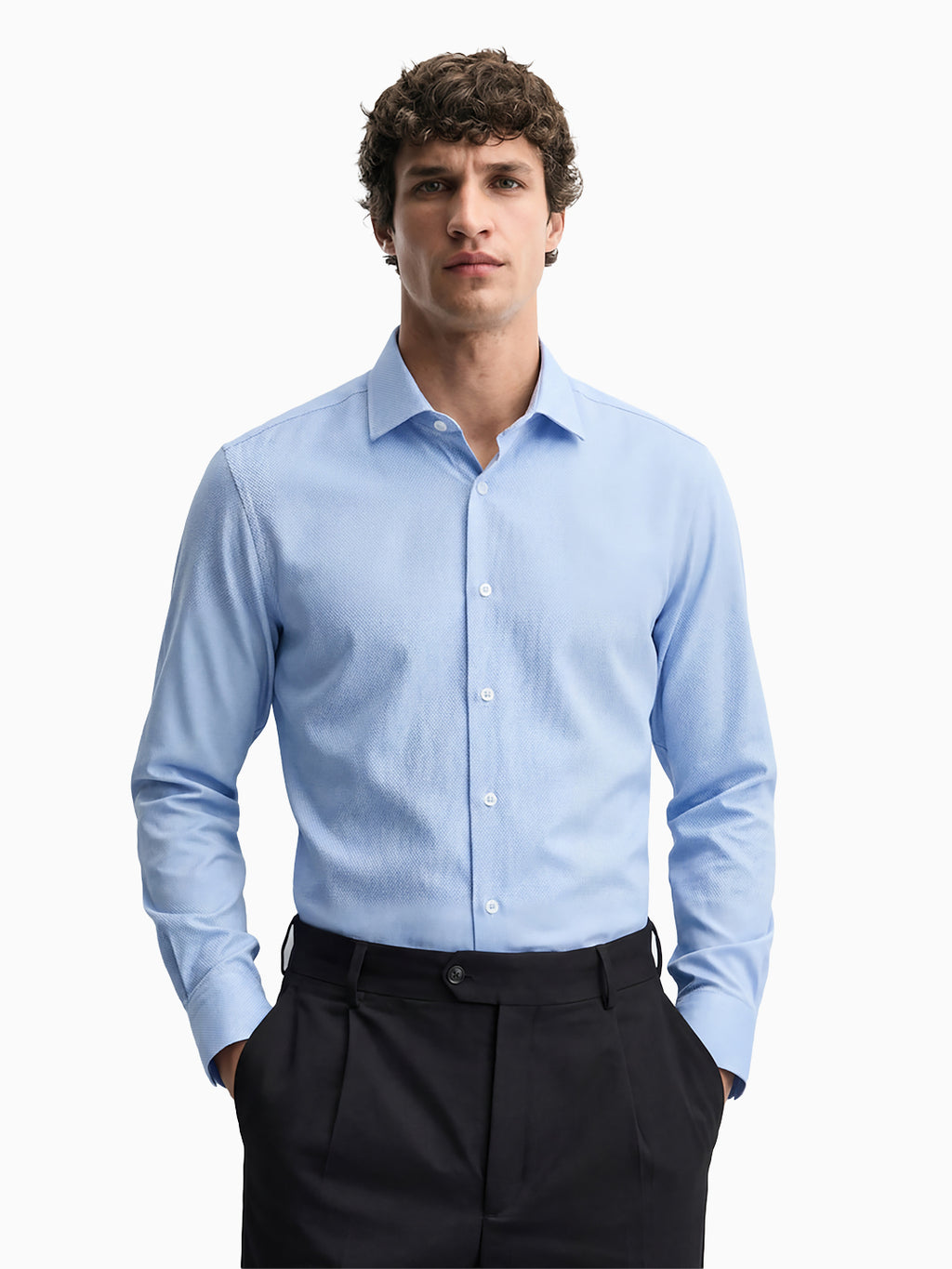 Royal Oxford Dobby Light Blue Full Sleeve Shirt