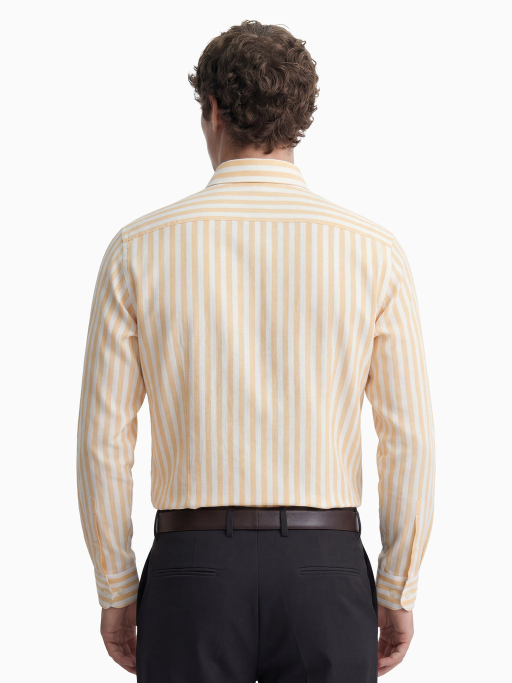 Urban Yellow & White Stripe Cotton Linen Full Sleeve Shirt
