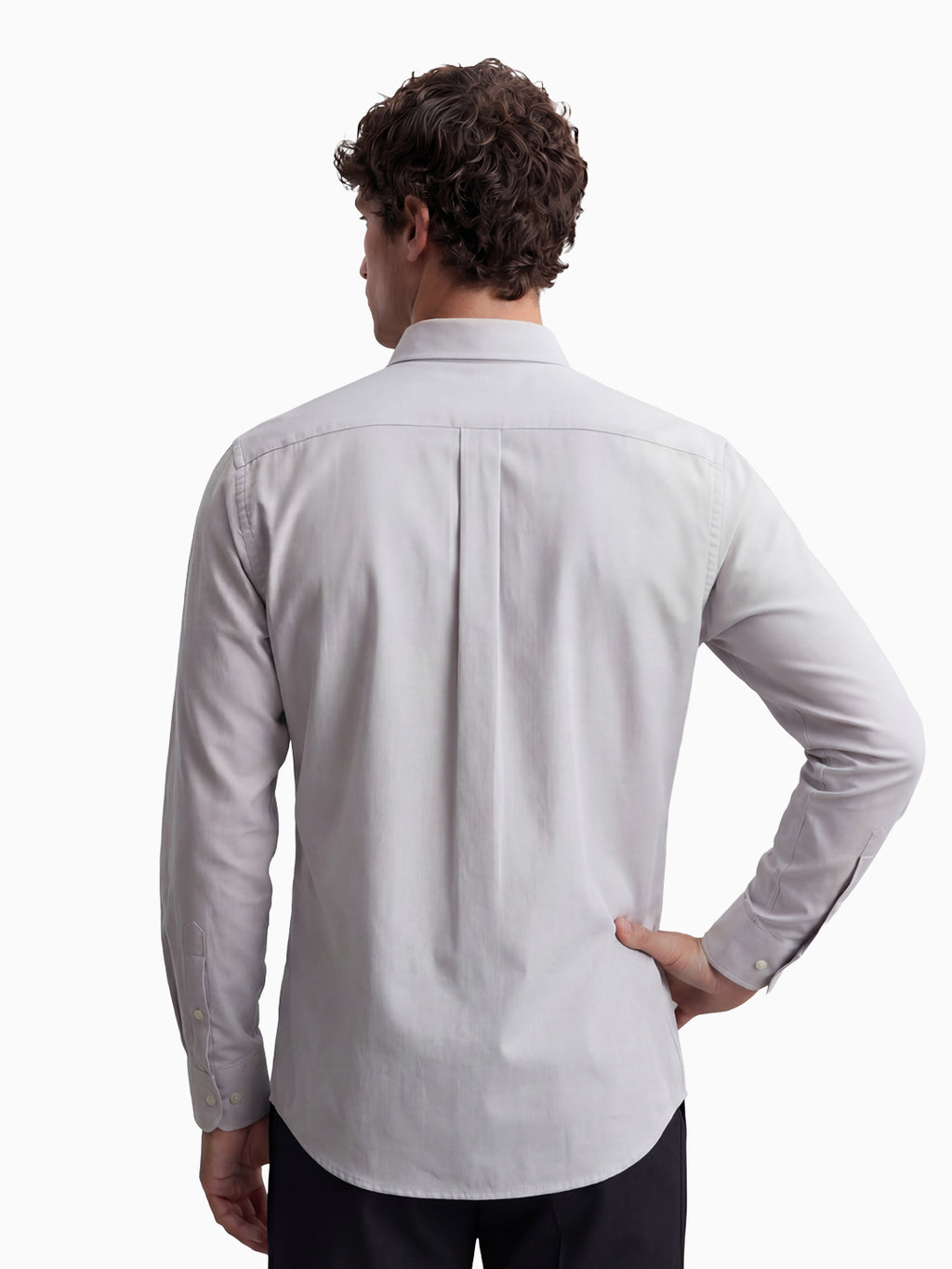 Formal Oxford Dobby Grey Button Down Full Sleeve Shirt