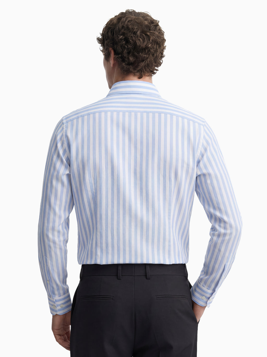 Urban Blue & White Stripe Cotton Linen Full Sleeve Shirt