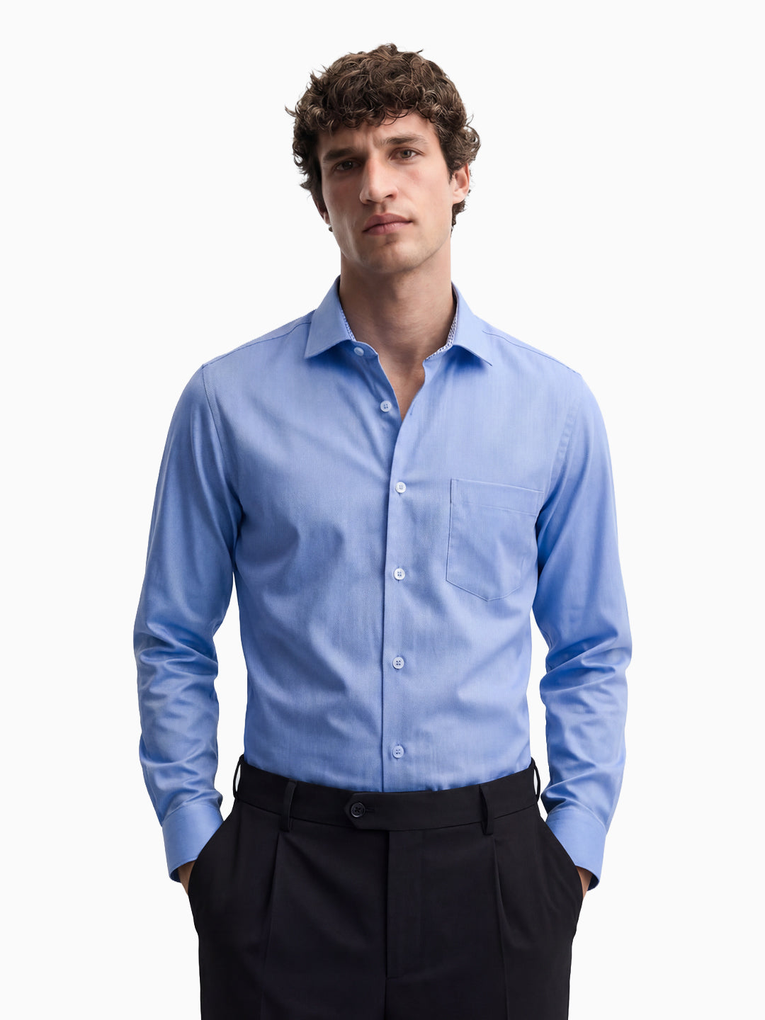 Classic Herringbone Sky Blue Shirt