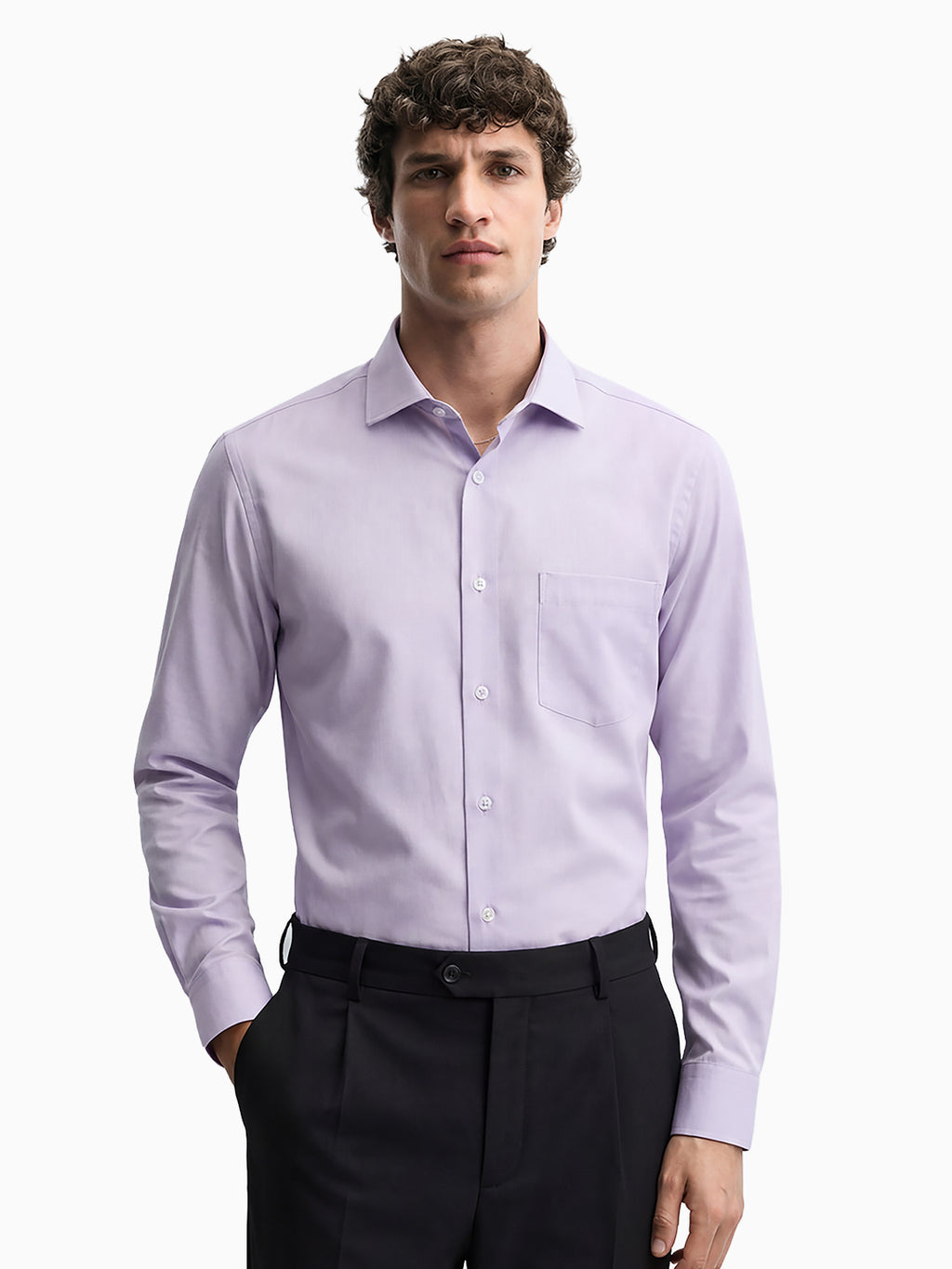 Fusion Oxford Lavender Cotton Formal Shirt
