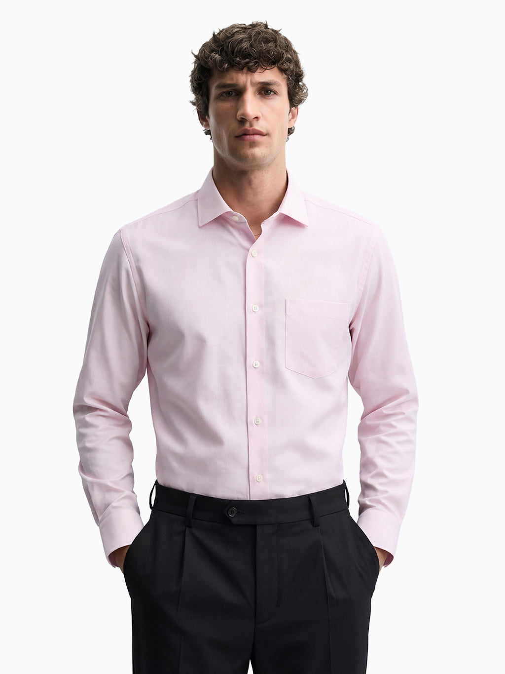 Western Pink Pinpoint Solid Oxford Shirt