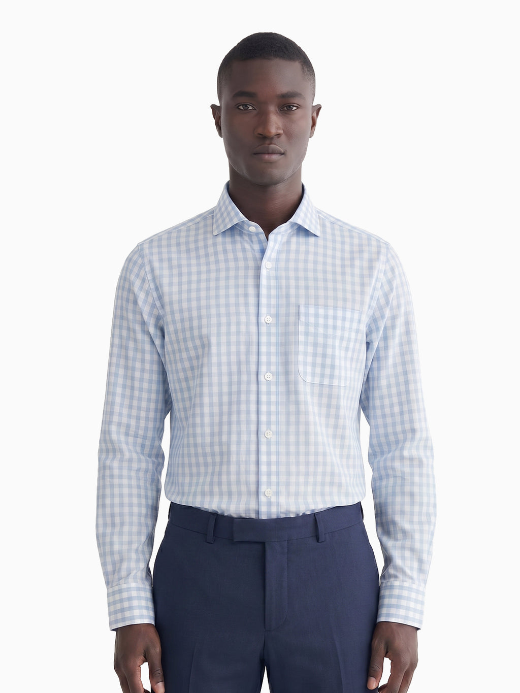Candy Checks Blue & White Checked Cotton Linen Shirt