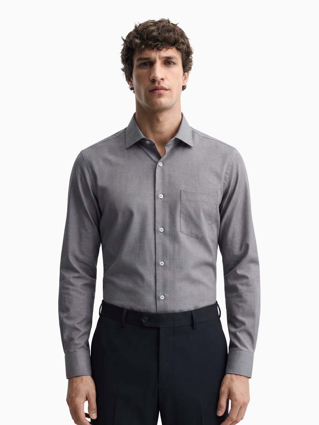 Formal Oxford Dobby Dark Grey Shirt