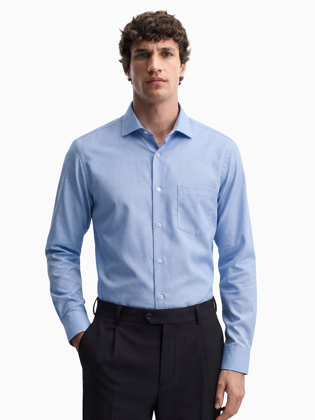Formal Oxford Dobby Medium Blue Shirt